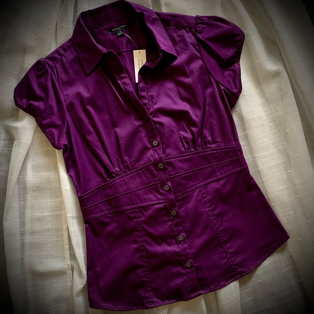 Purple Banana Republic Factory short sleeve woven